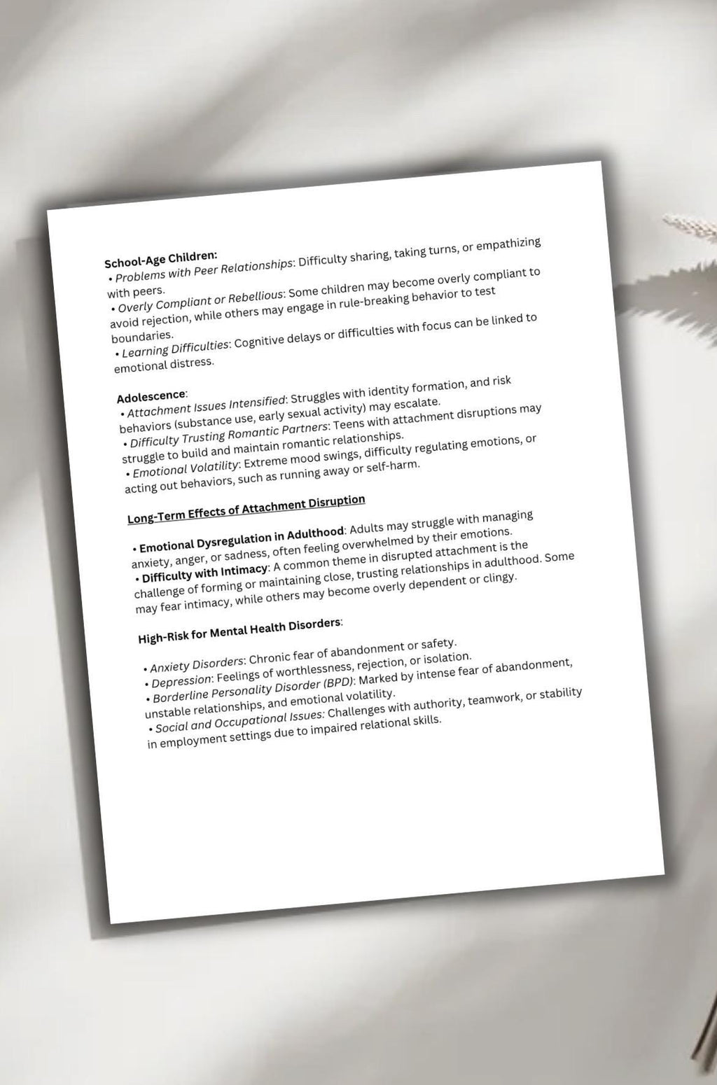 Child Attachment Disruption Guide Therapy, Healing (PDF Download)