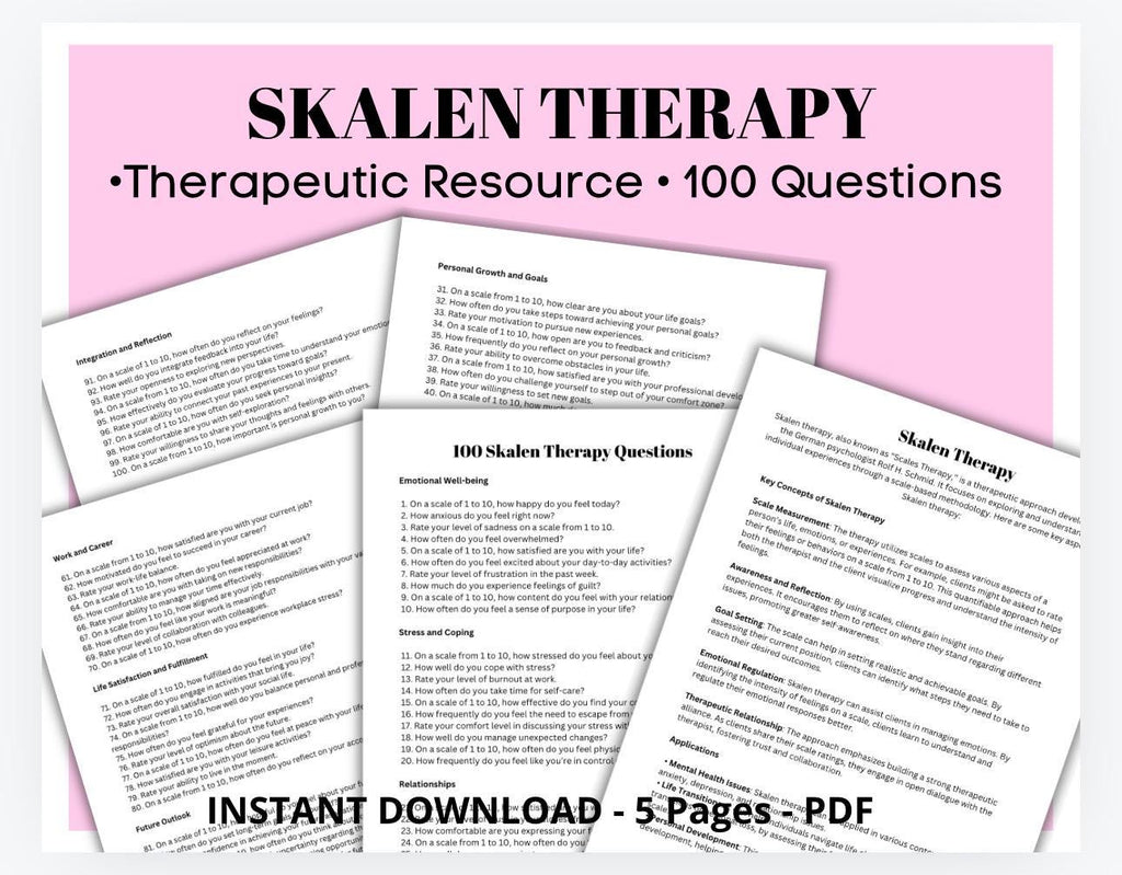 Therapy Scaling Questions: Solution-Focused Prompts (Digital Download)
