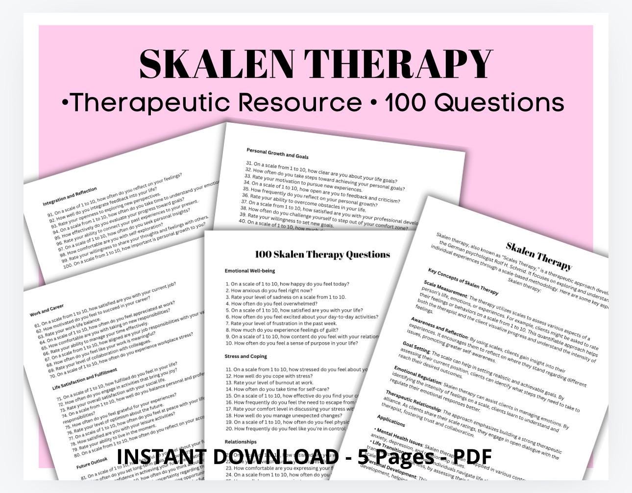 Therapy Scaling Questions: Solution-Focused Prompts (Digital Download)