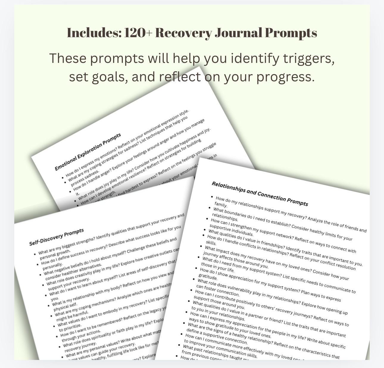 Addiction Recovery Toolkit | Daily Prompts & Positive Affirmations | Self Healing Printable | Digital Mental Health Tool