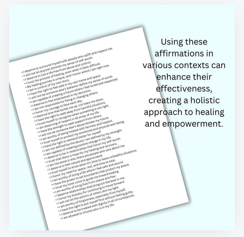 Affirmations for Abuse Victims Printable Reminders Self Care PDF