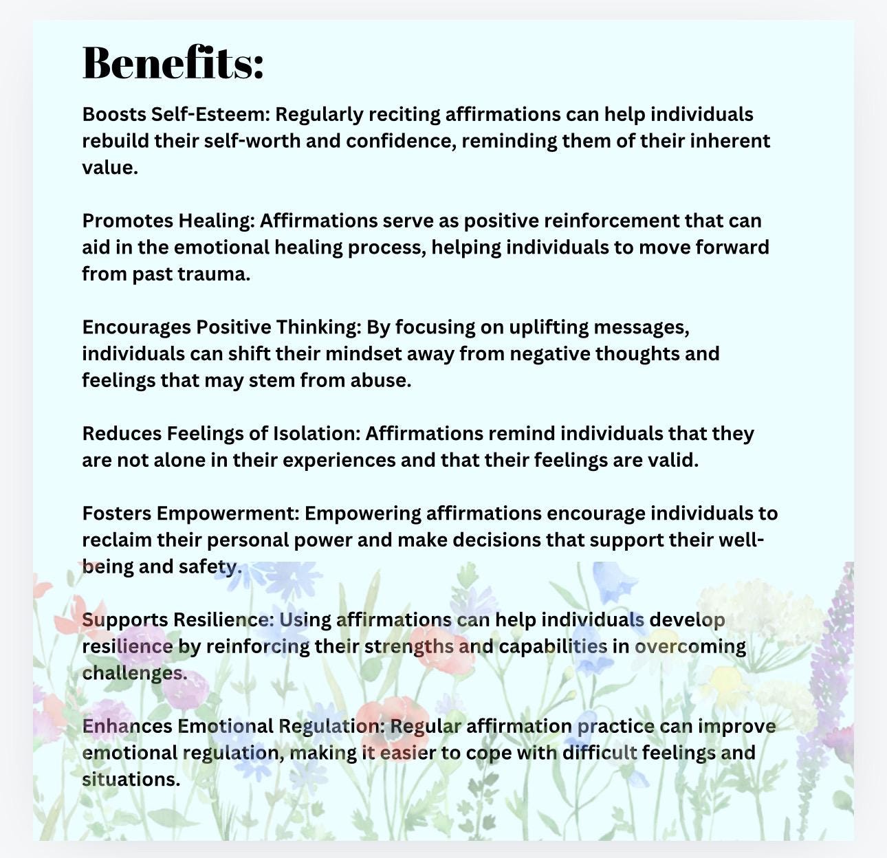 Affirmations for Abuse Victims Printable Reminders Self Care PDF