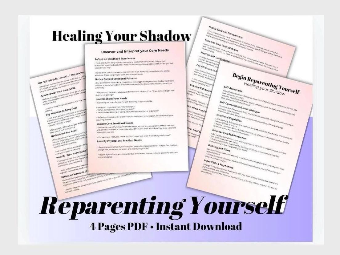 Reparenting Your Inner Child Guide: Healing Your Shadow (PDF Download)