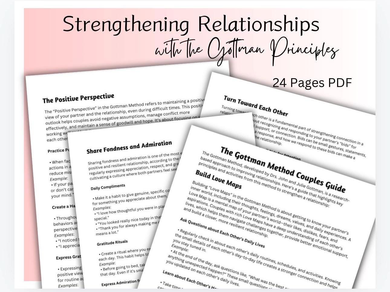 Gottman Method Couples Guide: Relationship Workbook (24 Pages PDF)