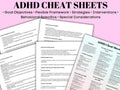 ADHD Cheat Sheet Bundle, Therapist & Parent Resources (PDF)
