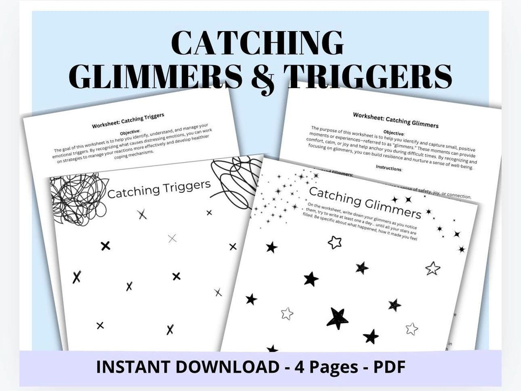 Emotional Regulation Worksheet: Catching Glimmers and Triggers (Printable PDF)