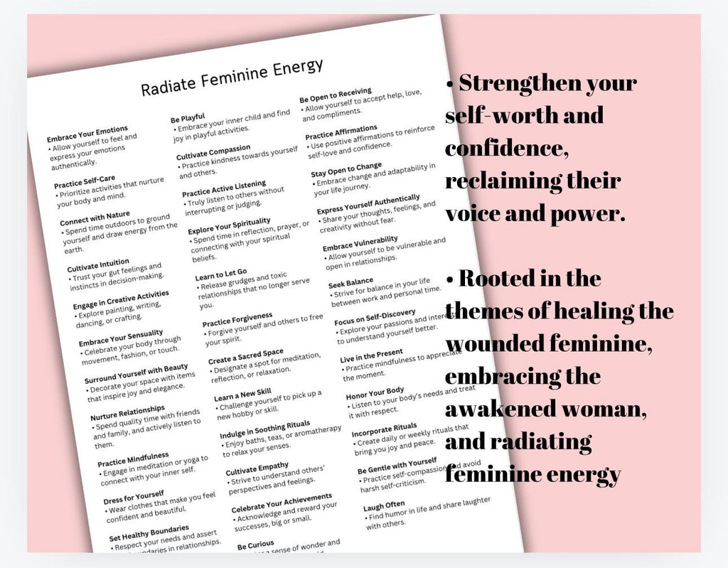 Feminine Energy Healing Guide, I AM Woman Affirmations (PDF)