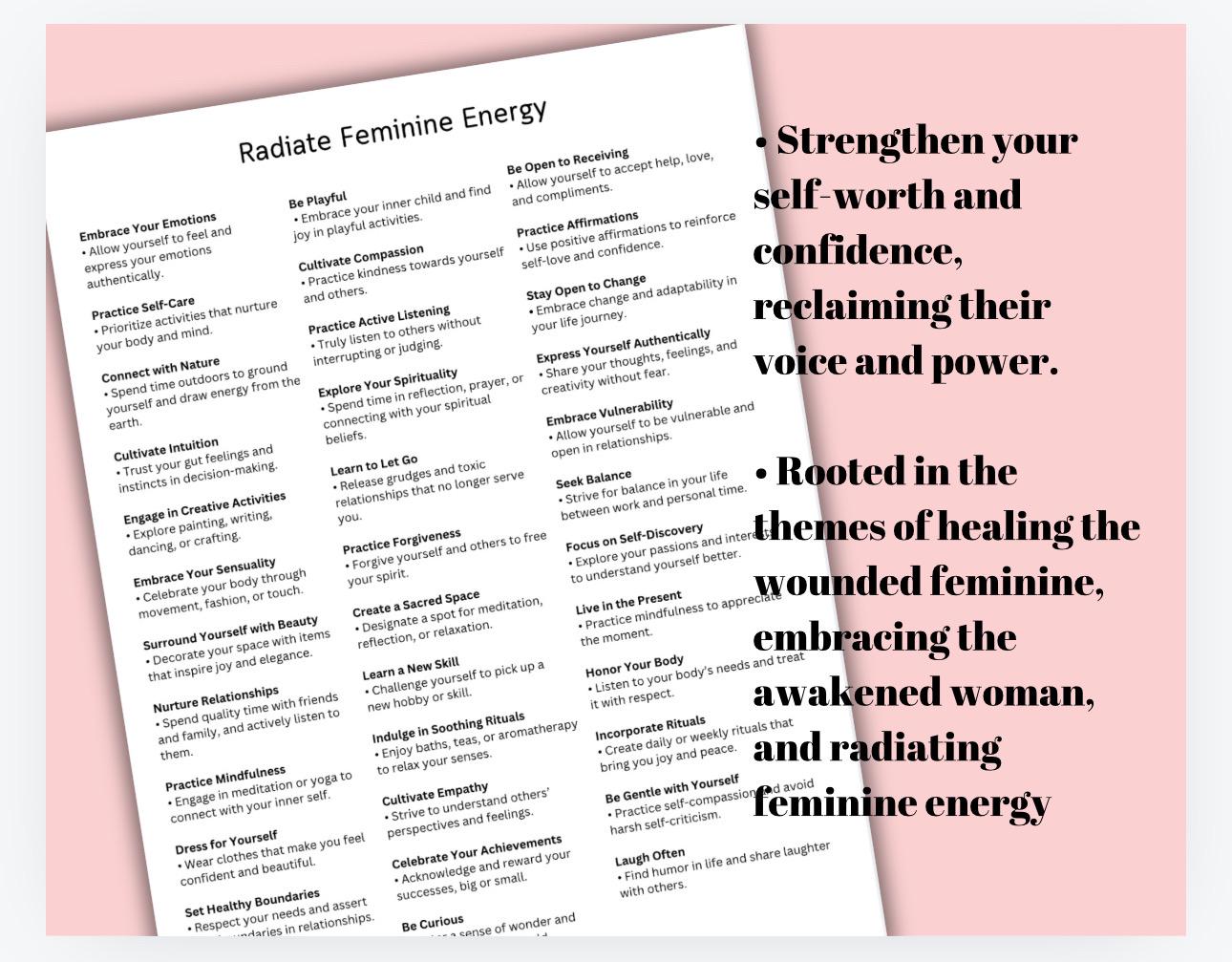 Feminine Energy Healing Guide, I AM Woman Affirmations (PDF)