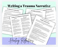 Writing a Trauma Narrative Therapy Guide, Self Reflection Workbook (PDF Download)