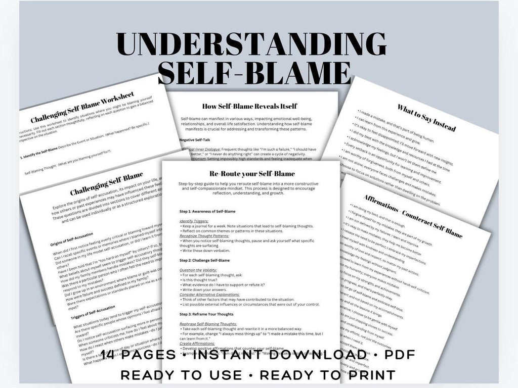 Self-Blame Workbook: Emotional Resilience, Personal Growth (Digital Download)