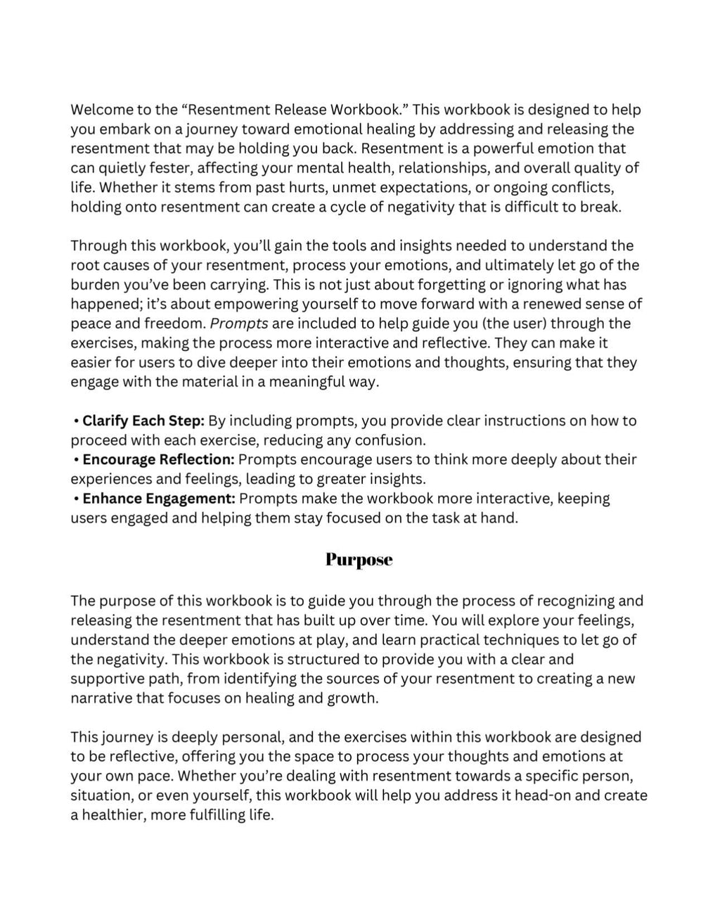 Letting Go of Resentment Workbook for Guided Exercises to Release Feelings Emotional Regulation