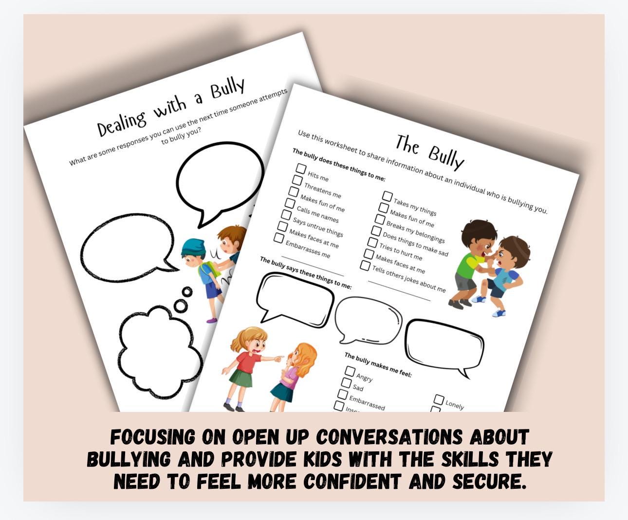 Anti-Bullying Workbook for Kids: Coping Skills, Therapy Resource (PDF)