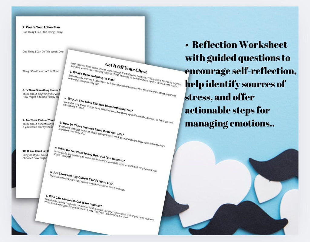 Men's Mental Health Worksheet: Emotional Support Tool (PDF)