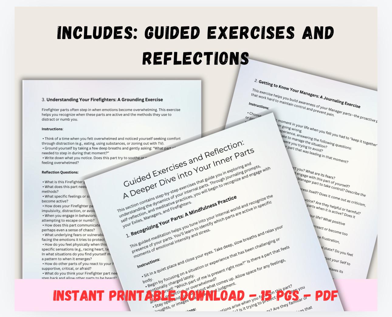 IFS Parts Mapping Worksheets: Internal Family Systems, Emotional Regulation (PDF)