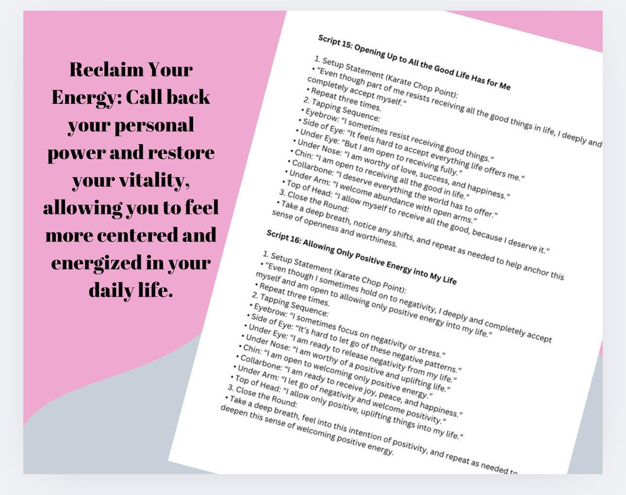 EFT Tapping Scripts for Stress, Anxiety, Trauma Relief (PDF Download)
