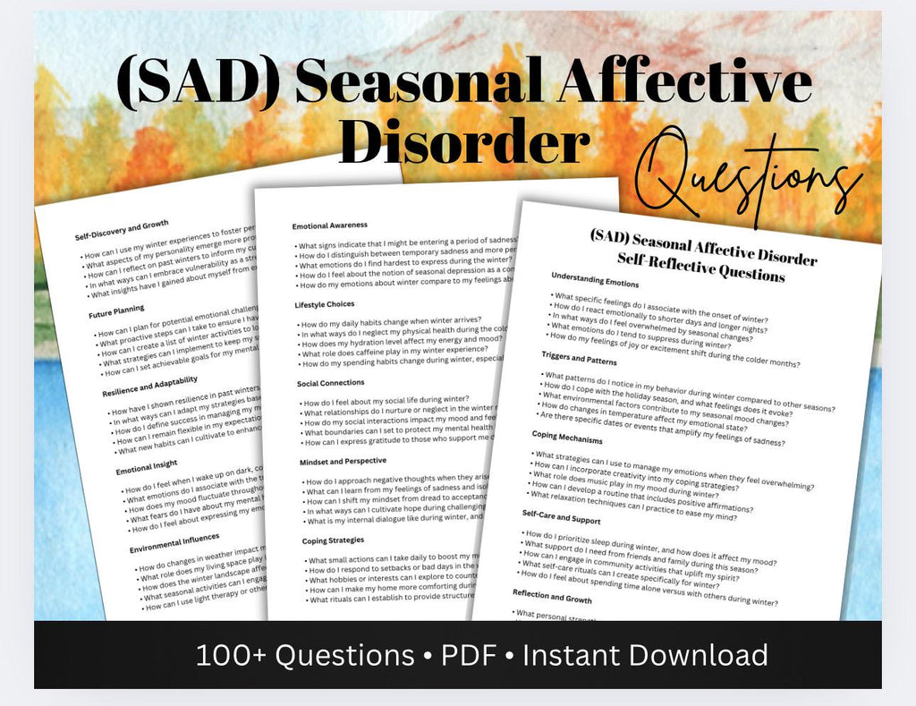 SAD Seasonal Affective Disorder Questions Emotional Regulation January February Depression Coping Skills Therapy Resource