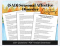 SAD Seasonal Affective Disorder Questions Emotional Regulation January February Depression Coping Skills Therapy Resource
