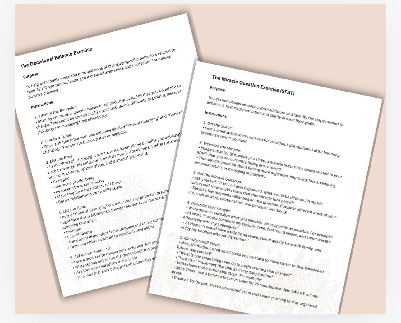 Manage Adult ADHD Coping Skills  Therapist Resource Therapy Exercises CBT