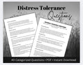 Distress Tolerance Questions Workbook, Emotional Regulation Therapist Toolkit (PDF)