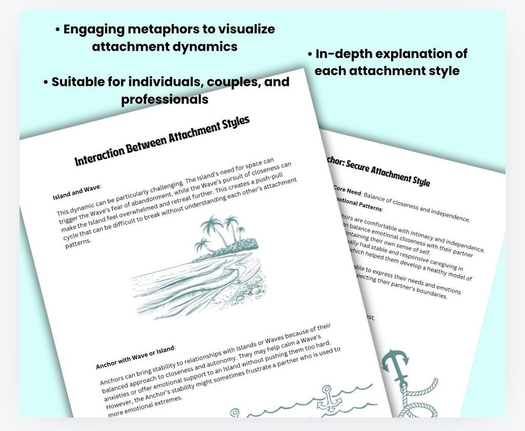 Attachment Styles Guide: Island, Wave, Anchor Metaphors (PDF Download)