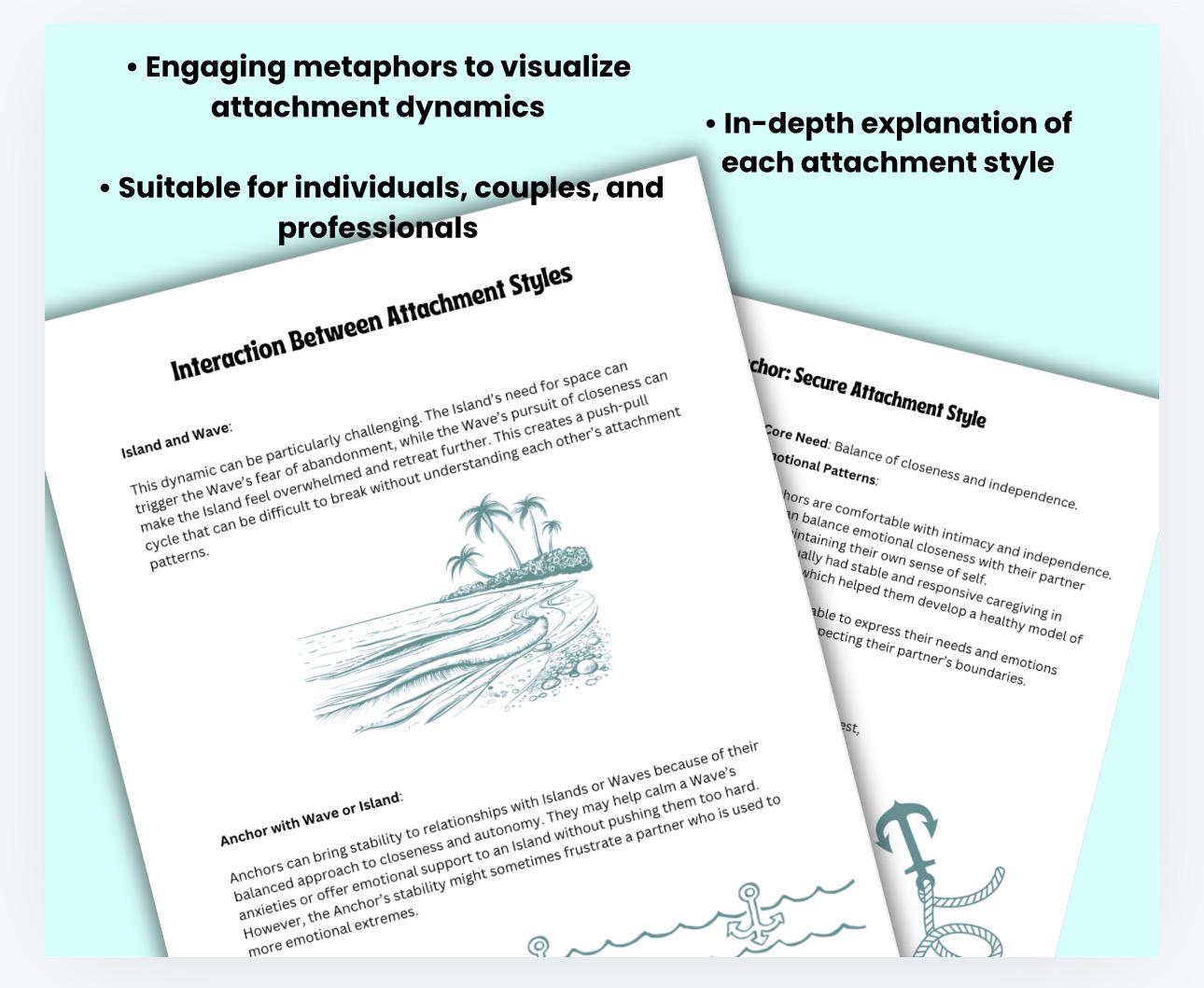 Attachment Styles Guide: Island, Wave, Anchor Metaphors (PDF Download)