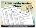ADHD Holiday Planner: Anxiety, Stress Management Worksheets (PDF)