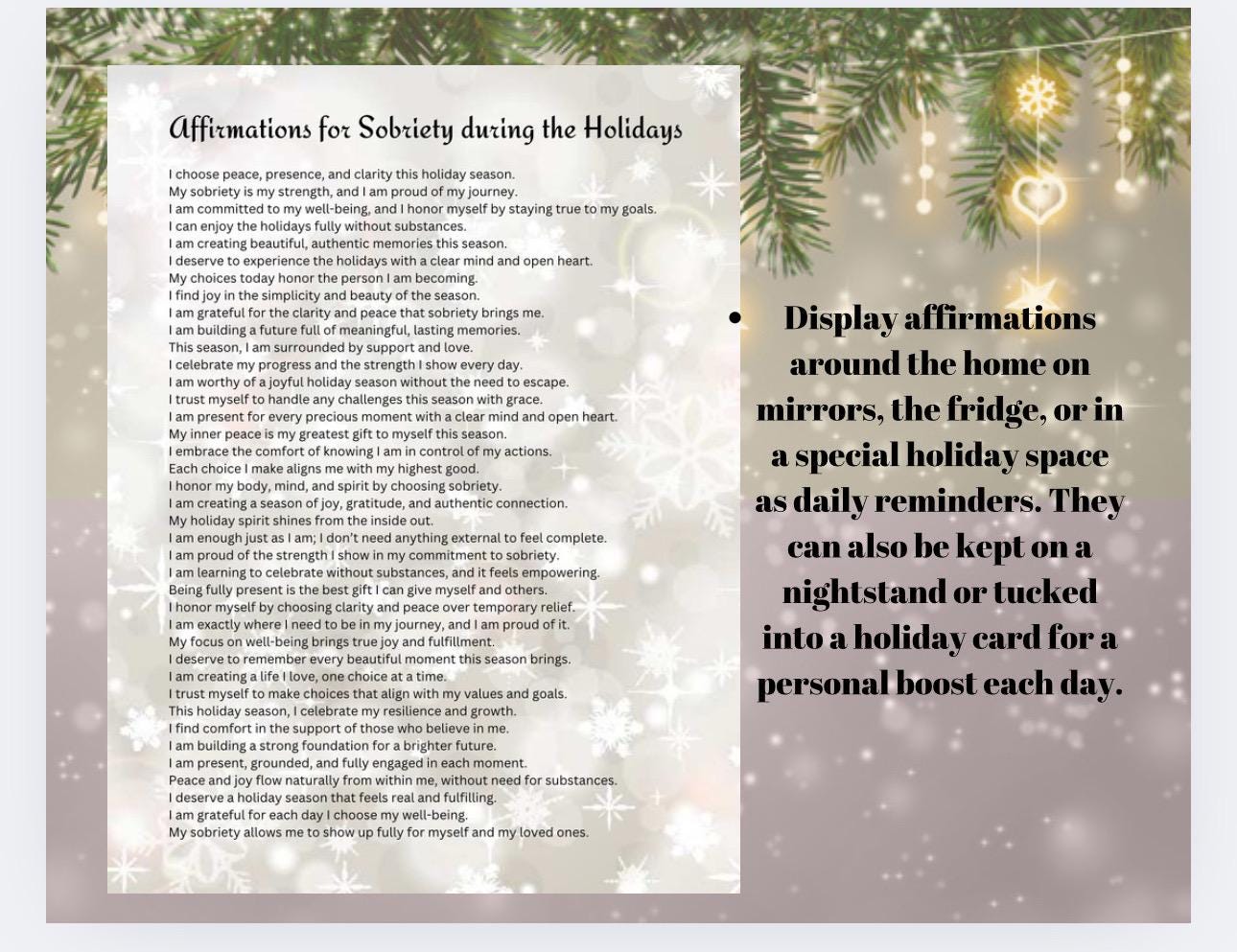 Sober Holiday Affirmations: Strength & Clarity for Addiction Recovery