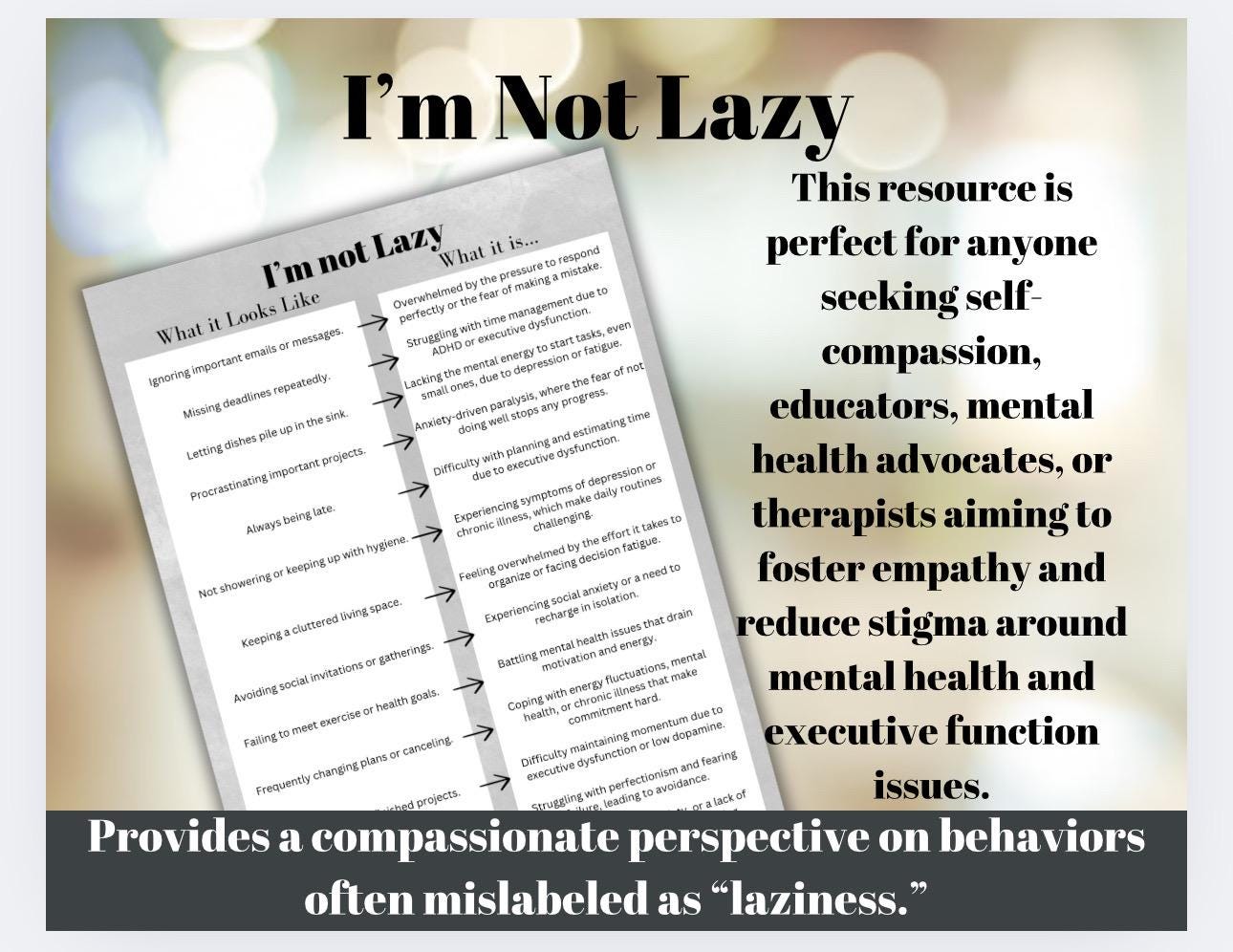 I’m Not Lazy Executive Dysfunction Mislabeled Laziness Hidden challenges Anxiety ADHD