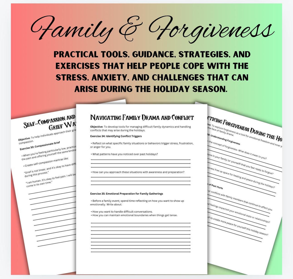 Adult Christmas Holidays Worksheets Help Make it through the holidays Family Stress Anxiety Grief