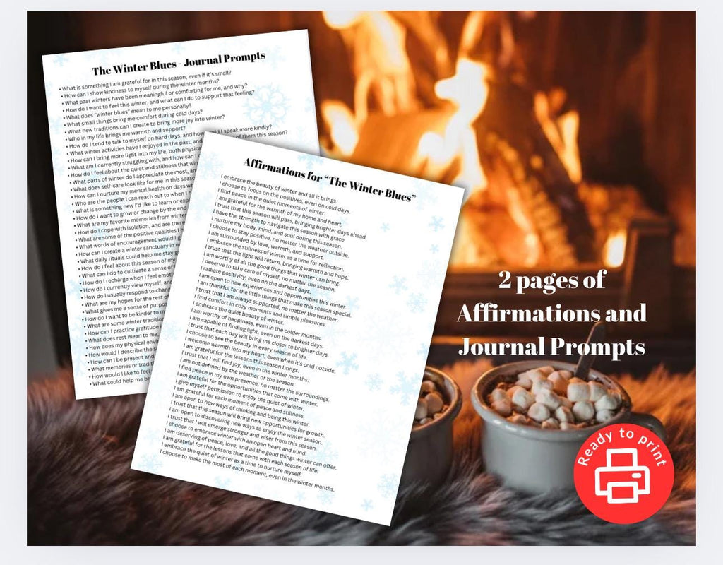 Winter Blues Relief Bundle: Affirmations, Journal Prompts, Coping Strategies (PDF)
