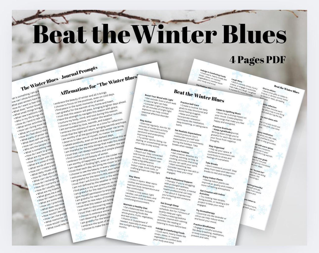 Winter Blues Relief Bundle: Affirmations, Journal Prompts, Coping Strategies (PDF)