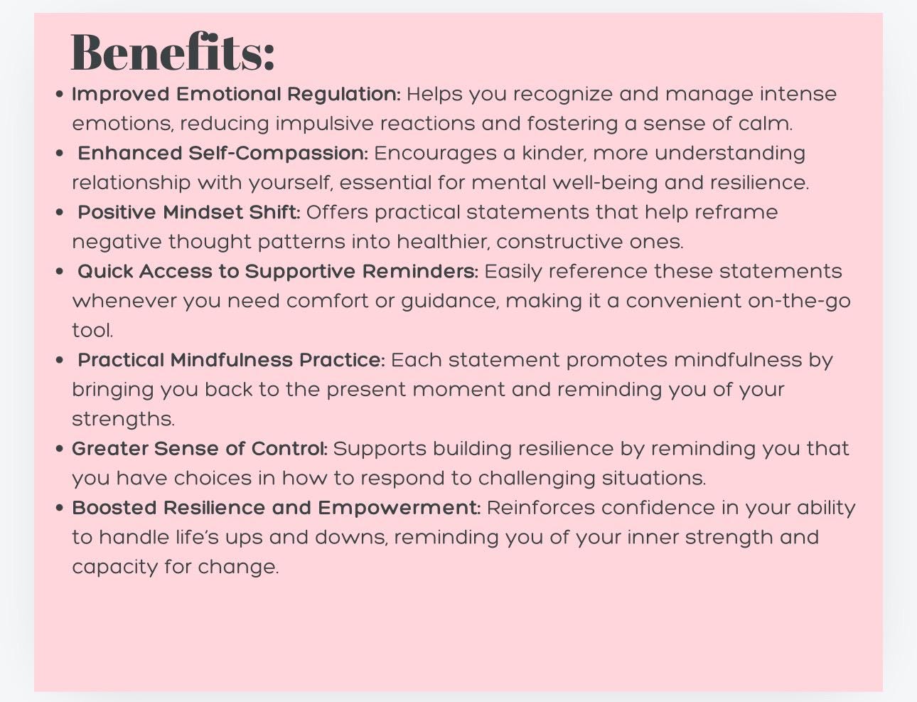 DBT Coping Statements with Explanations (PDF Download)