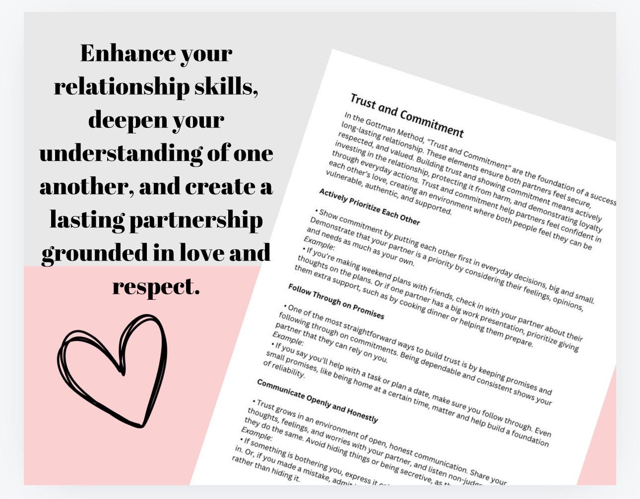 Gottman Method Couples Guide: Relationship Workbook (24 Pages PDF)