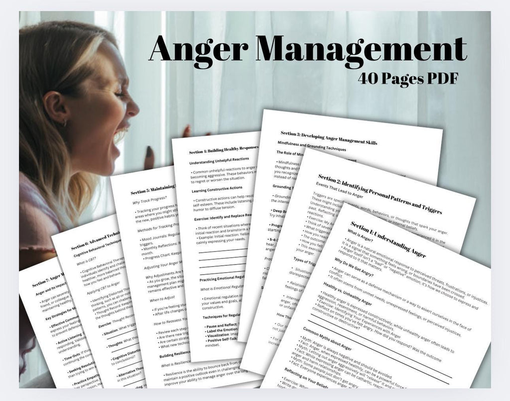 Anger Management Understanding Anger Triggers Therapy Resource Therapist Tool Client Workbook