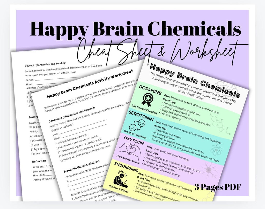 Happy Brain Chemicals Worksheet, Mood Boosters (PDF)