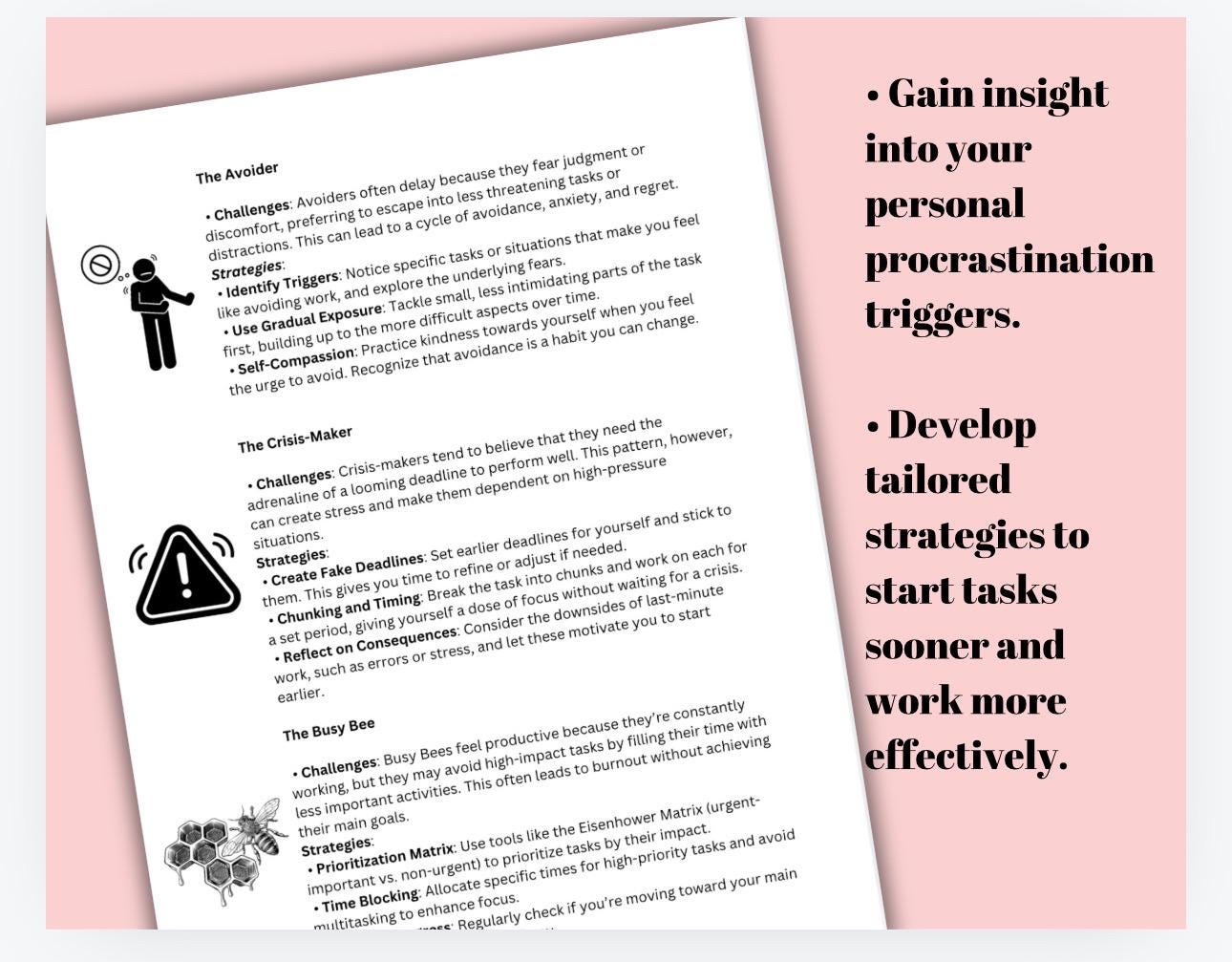 Procrastination Styles Worksheet: CBT Therapy Tool (PDF)