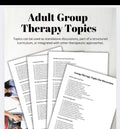 Adult Group Therapy Topics: Session Planning, Emotional Support (PDF)