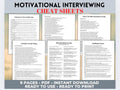 Motivational Interviewing Cheat Sheets, Therapist MI Guide (PDF)