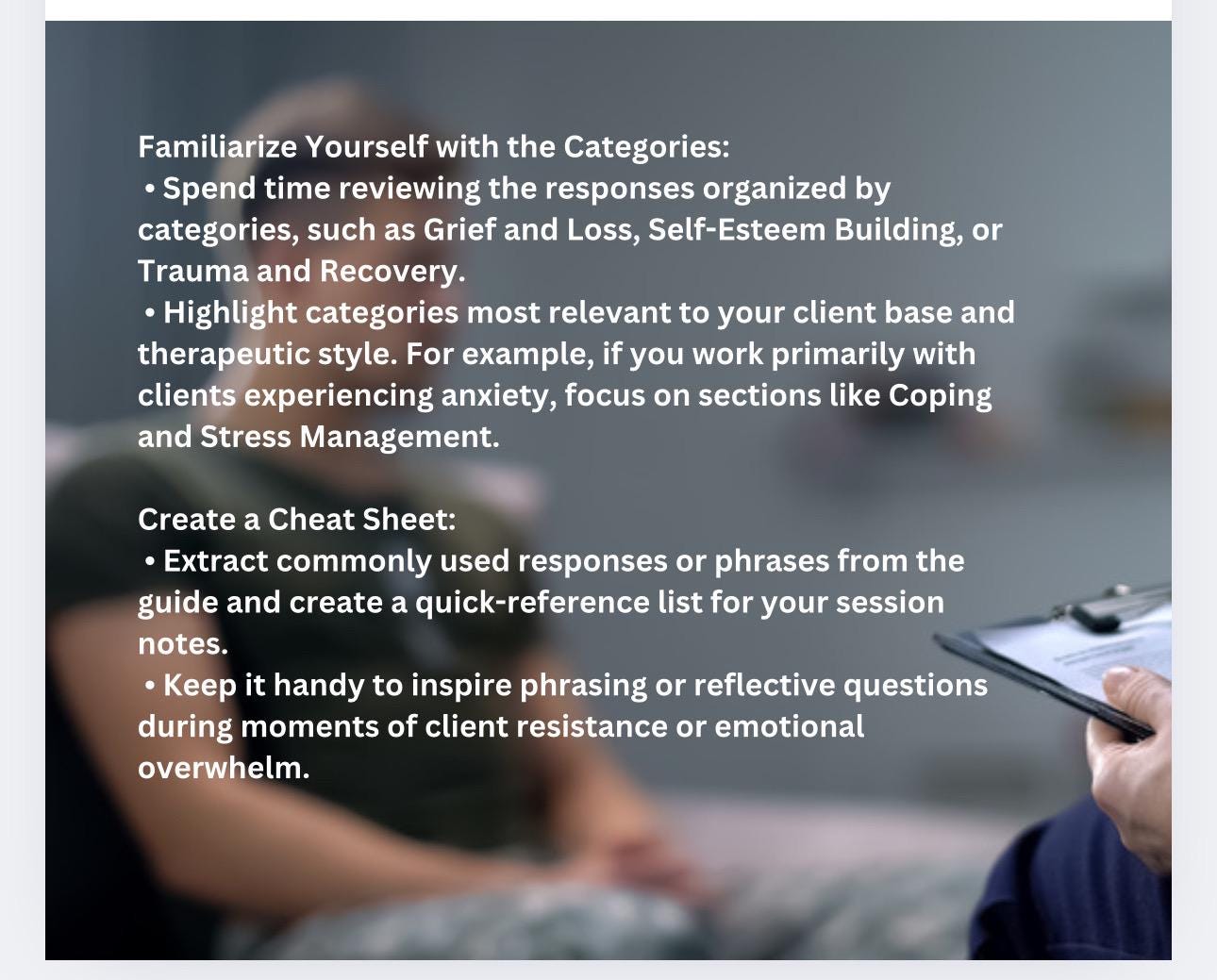 Active Listening Responses for Therapists: Communication Toolkit (Digital Download)