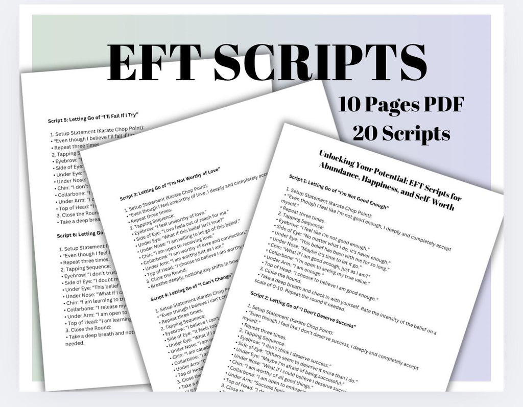 EFT Tapping Scripts for Stress, Anxiety, Trauma Relief (PDF Download)