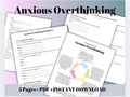 Managing Anxious Overthinking Coping with Anxiety Relief Worksheets Overthinking Cycle Printable Graphic