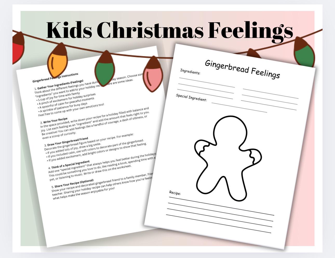 Christmas Feelings Activity Pages: Kids Holiday Worksheets (PDF)