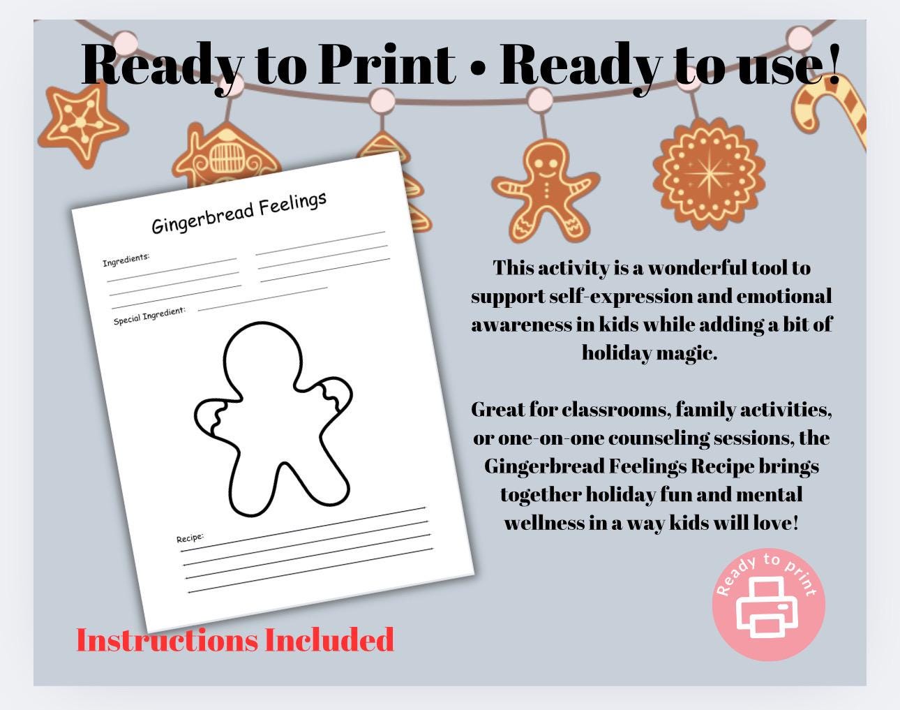 Christmas Feelings Activity Pages: Kids Holiday Worksheets (PDF)