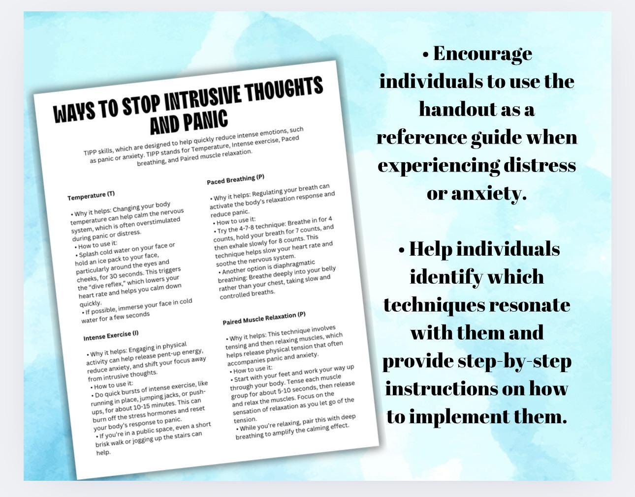 DBT TIPP Skills Handout, Emotional Regulation Therapy Resource (PDF)