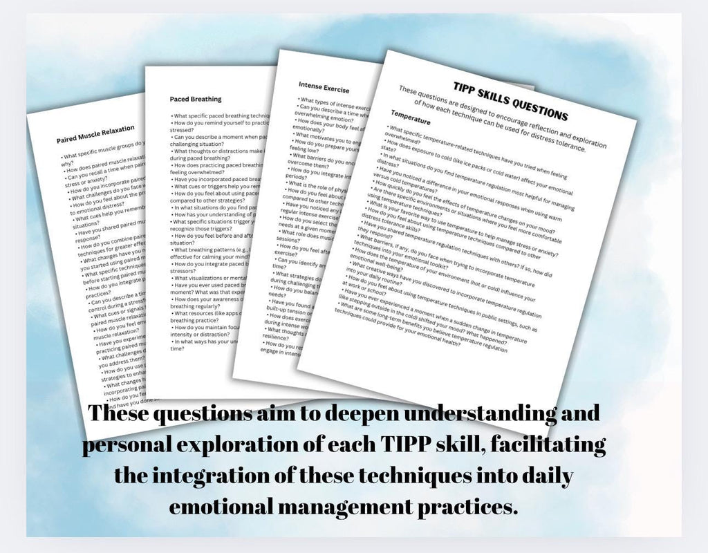 DBT TIPP Skills Handout, Emotional Regulation Therapy Resource (PDF)