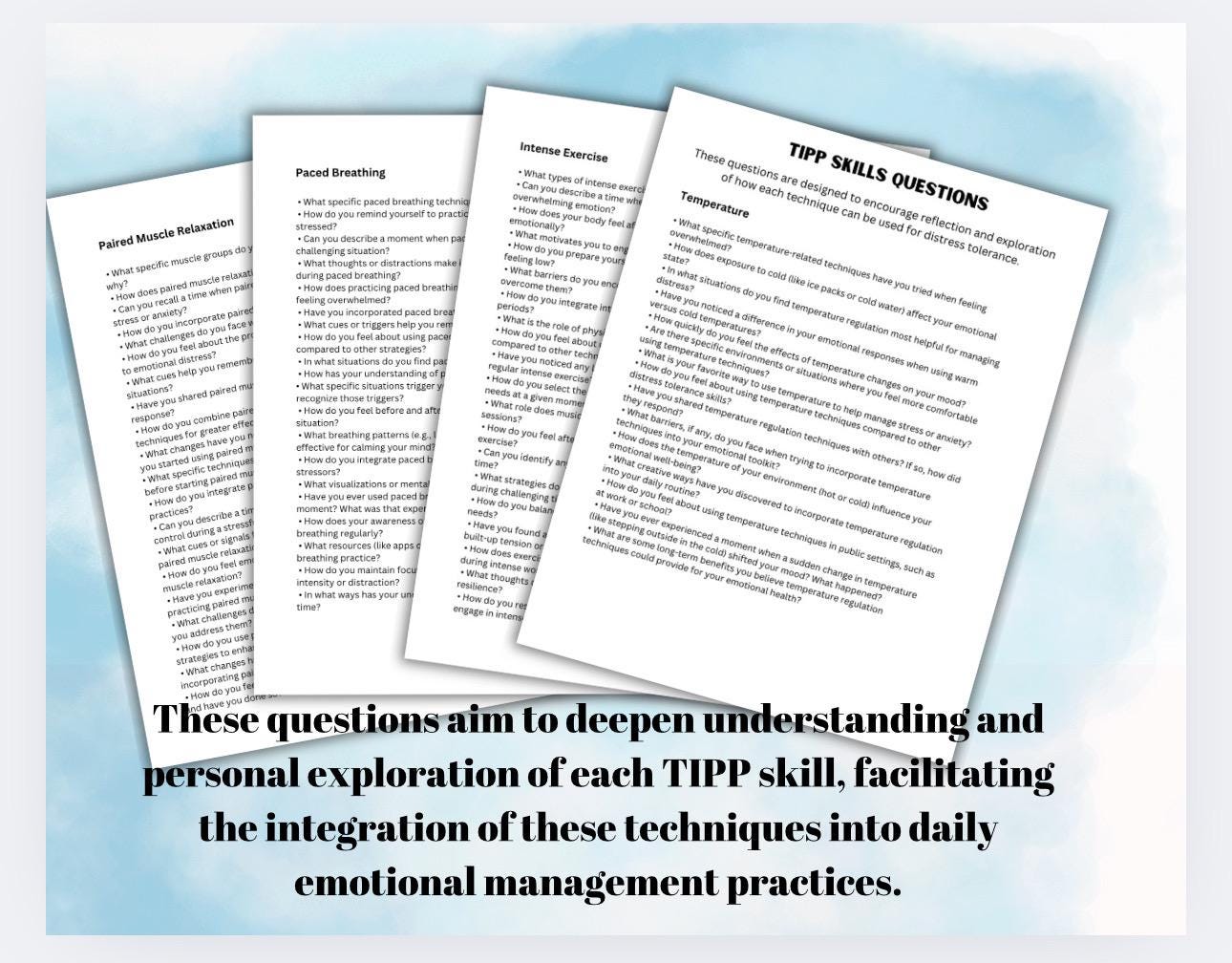 DBT TIPP Skills Handout, Emotional Regulation Therapy Resource (PDF)