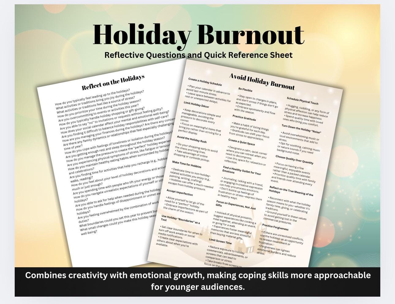 Holiday Burnout Self-Care Guide: Reflective Questions (PDF)