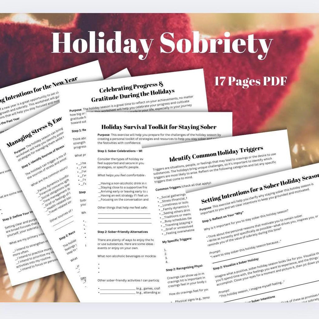 Holiday Sobriety Workbook: Addiction Recovery, Manage Triggers (PDF)