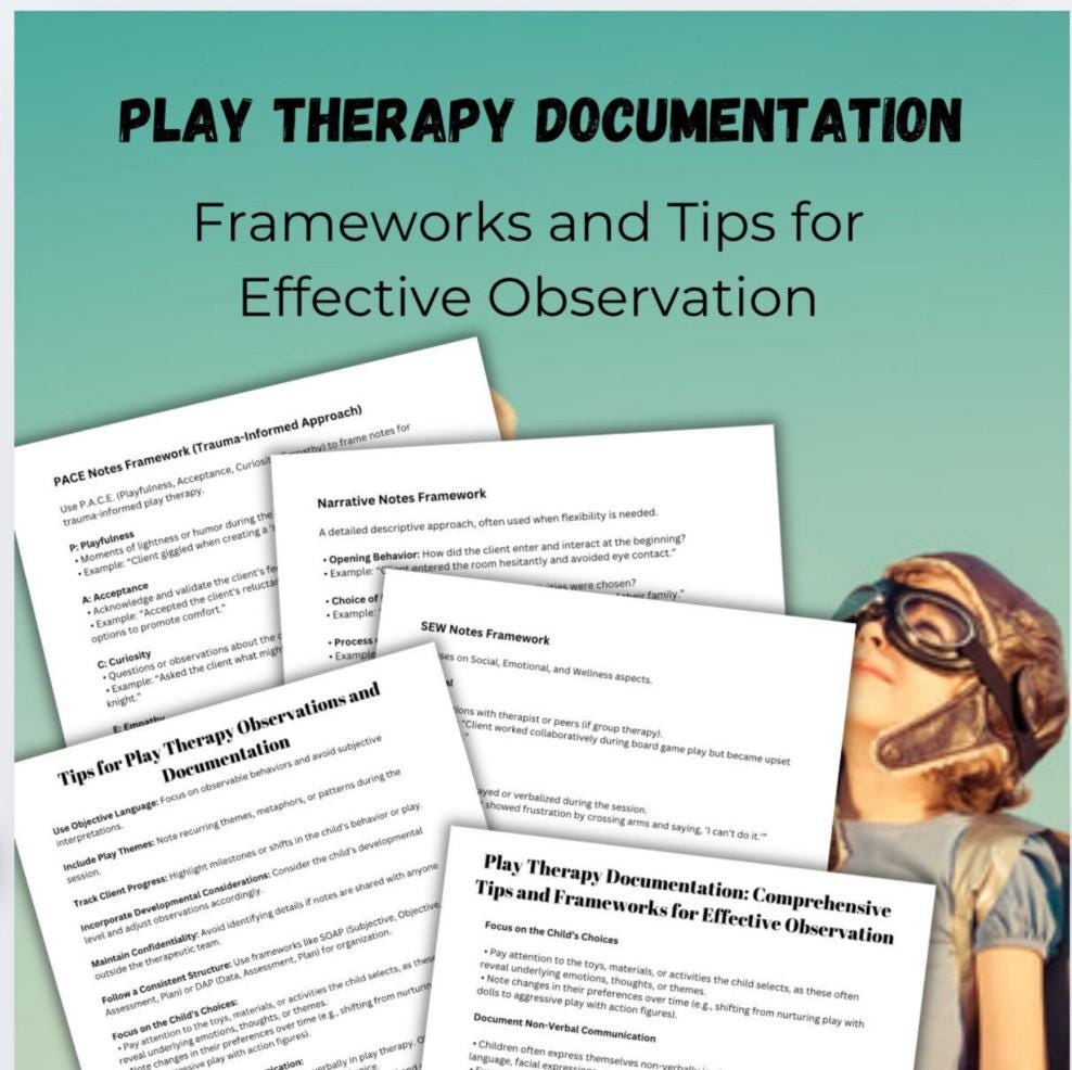 Play Therapy Progress Notes Tool: Framework & Observation (PDF)