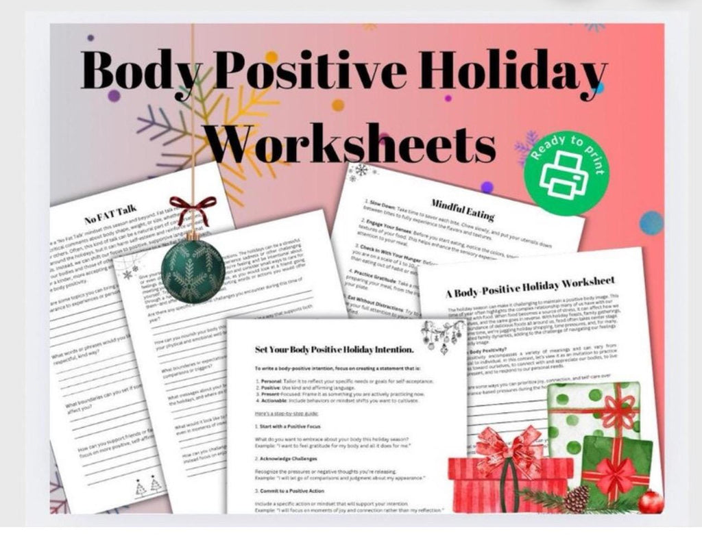 Body Positive Holiday Worksheets: Self-Care Journal (PDF)